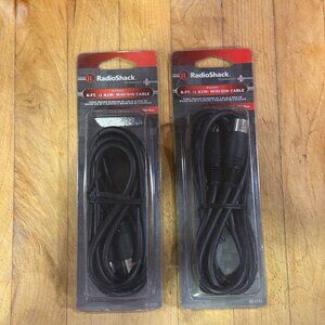RadioShack 6 FT 1.82M MIDI DIN Cable 420-2151 Lot Of 2 Black